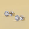 Lab Grown Diamond Halo Stud Earrings For Women - Cheriva Jewels