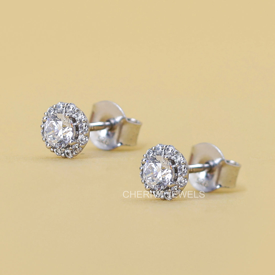 Lab Grown Diamond Halo Stud Earrings For Women