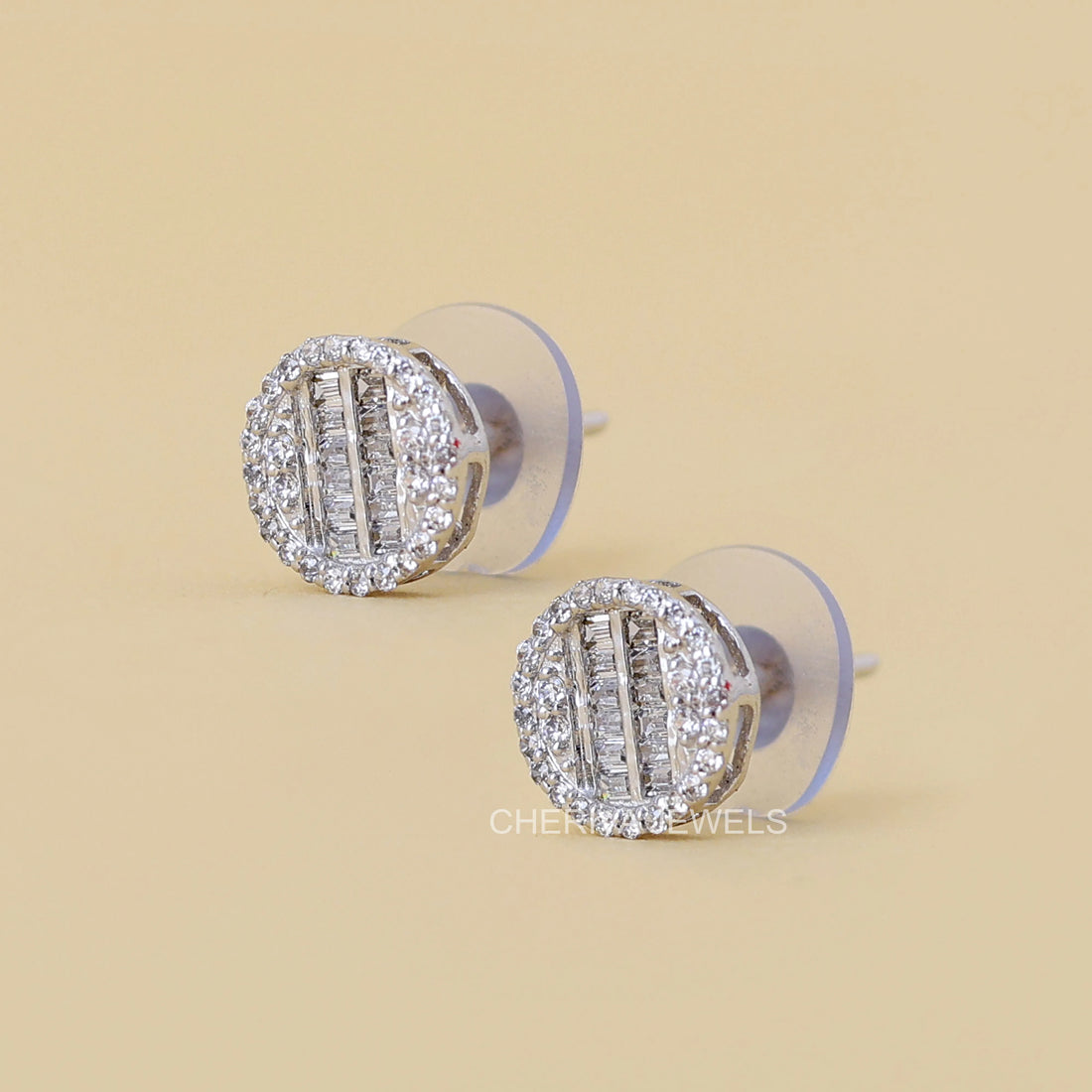 Round and Baguette Lab Diamond Studs