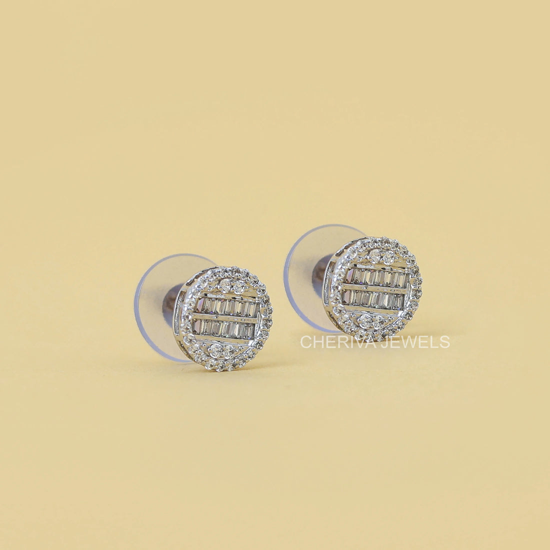 Round and Baguette Lab Diamond Studs