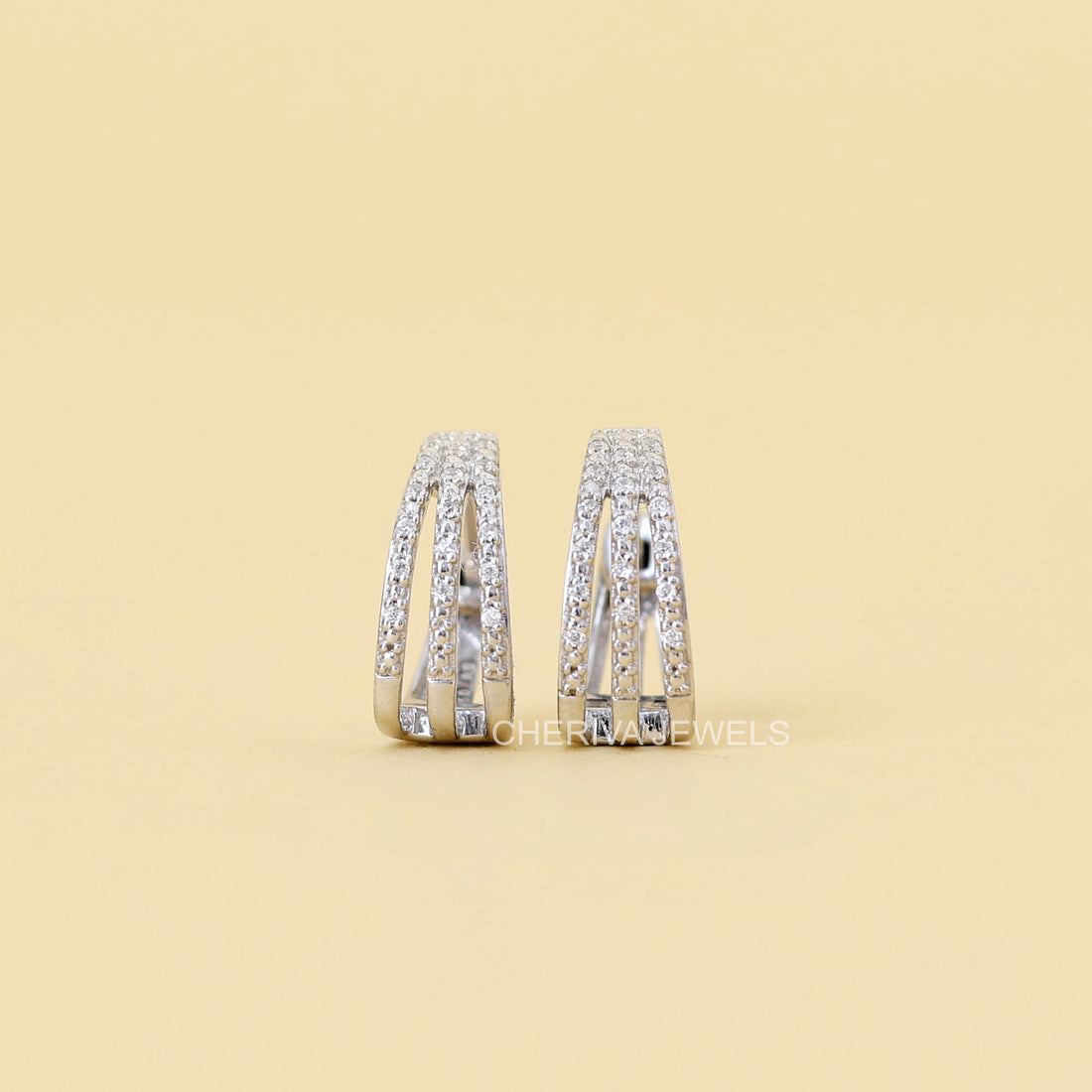 Round Cut Lab Diamond Hoop Earrings For Women