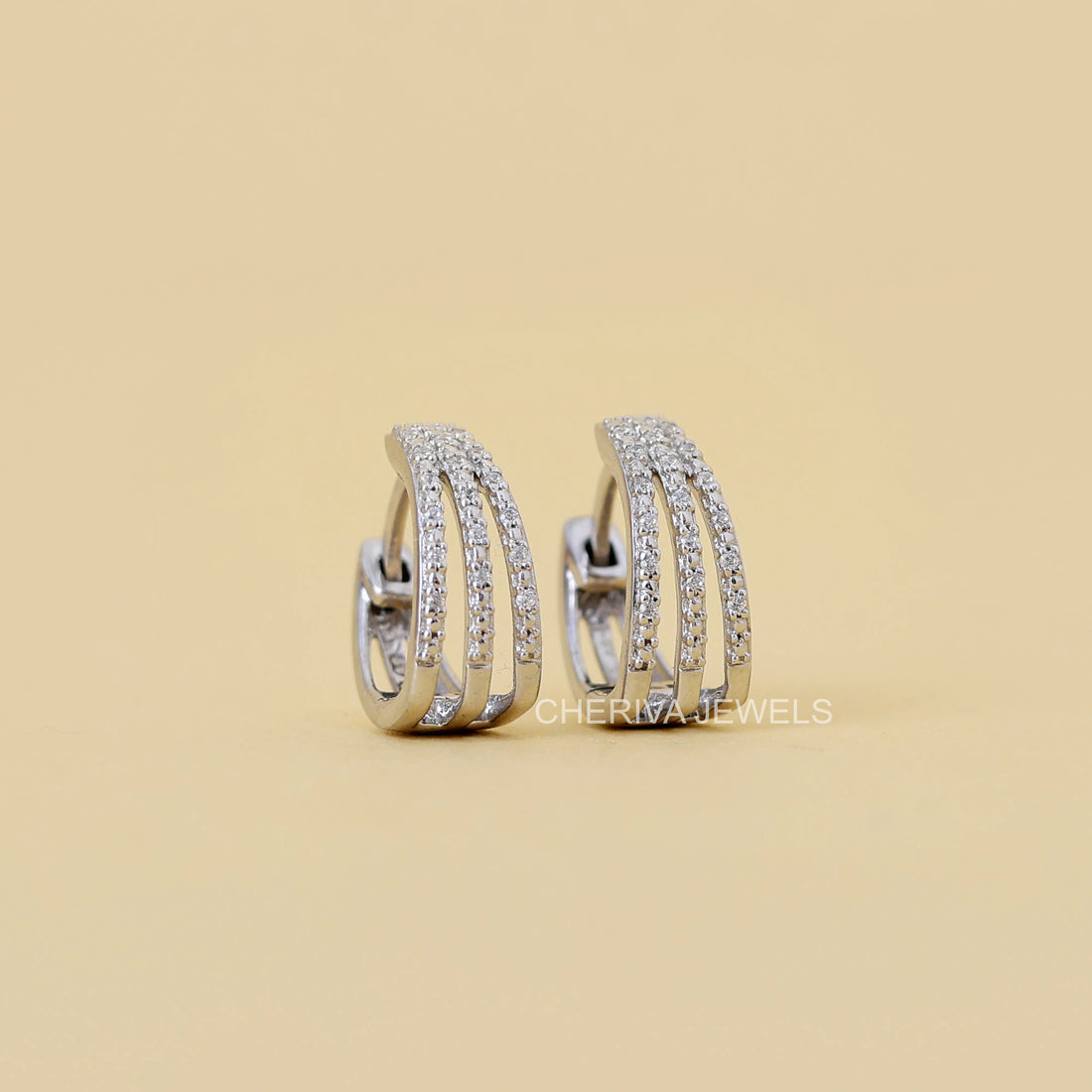 Round Cut Lab Diamond Hoop Earrings For Women