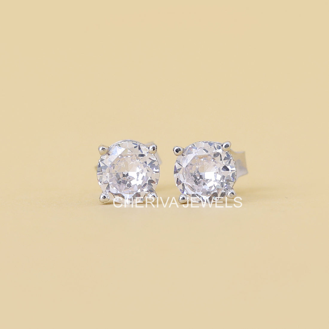 1.6 TCW Round Cut Lab Diamond Stud Earrings