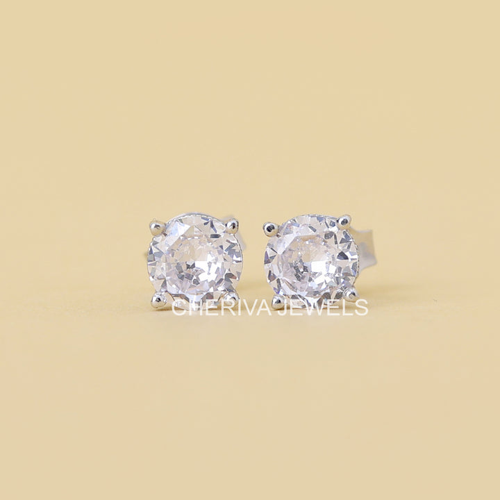 1.6 TCW Round Cut Lab Diamond Stud Earrings