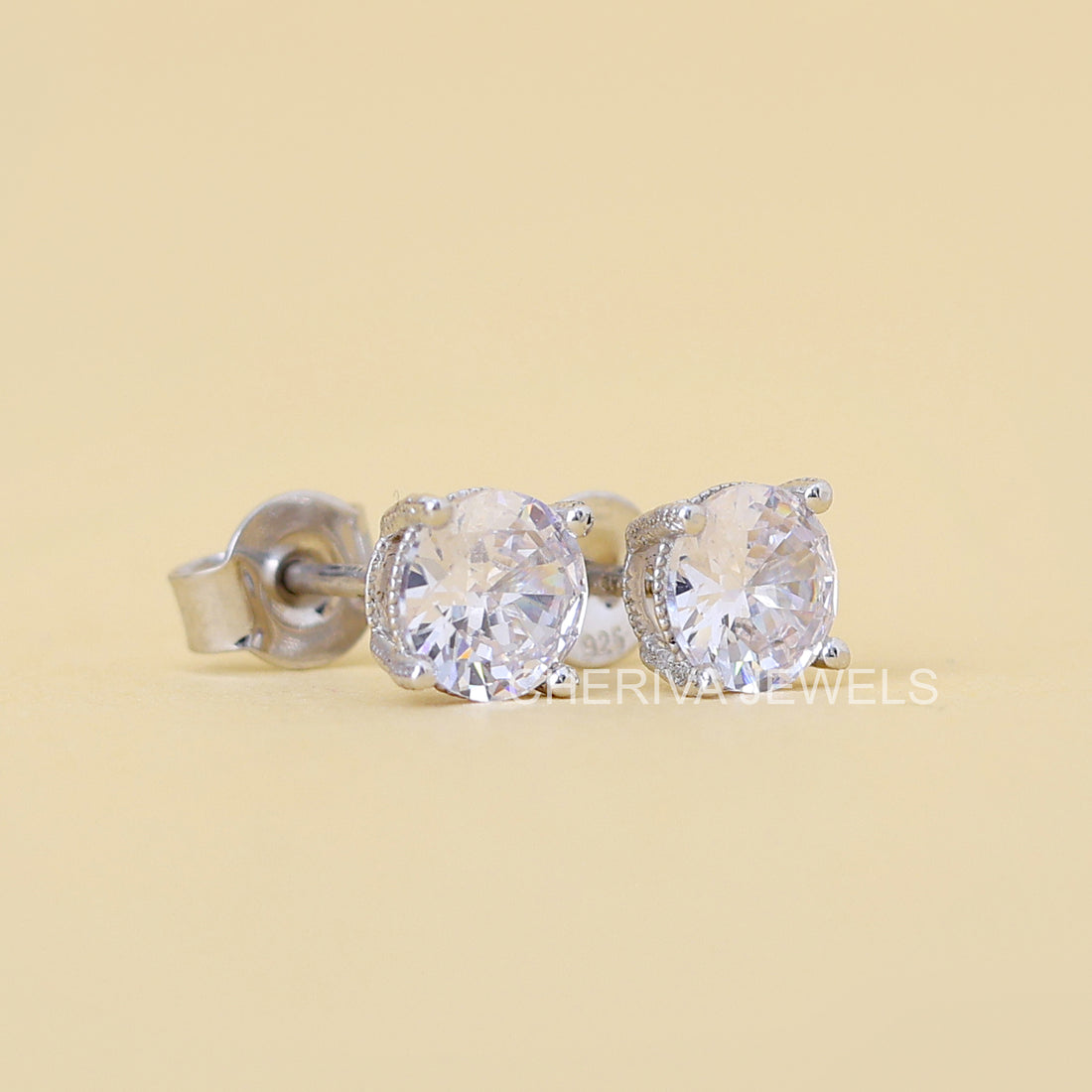 1.6 TCW Round Cut Lab Diamond Stud Earrings