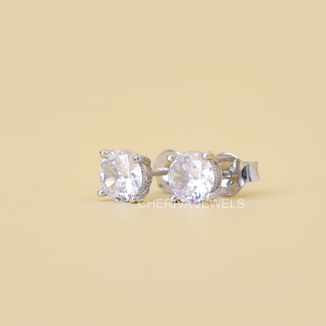 1.6 TCW Round Cut Lab Diamond Stud Earrings