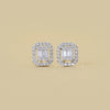 Round And Baguette Diamond Square Earrings - Cheriva Jewels