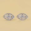 18K White Gold Round Cut Diamonds Halo Stud Earring - Cheriva Jewels