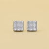 Cluster Round Cut Lab Diamond Square Stud Earring - Cheriva Jewels