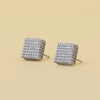 Cluster Round Cut Lab Diamond Square Stud Earring - Cheriva Jewels