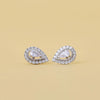 Pear Cut Lab Diamond Halo Stud Earring - Cheriva Jewels