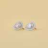 Pear Cut Lab Diamond Halo Stud Earring - Cheriva Jewels