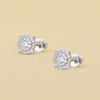 Round Cut Lab Grown Diamond Halo Stud Earrings - Cheriva Jewels