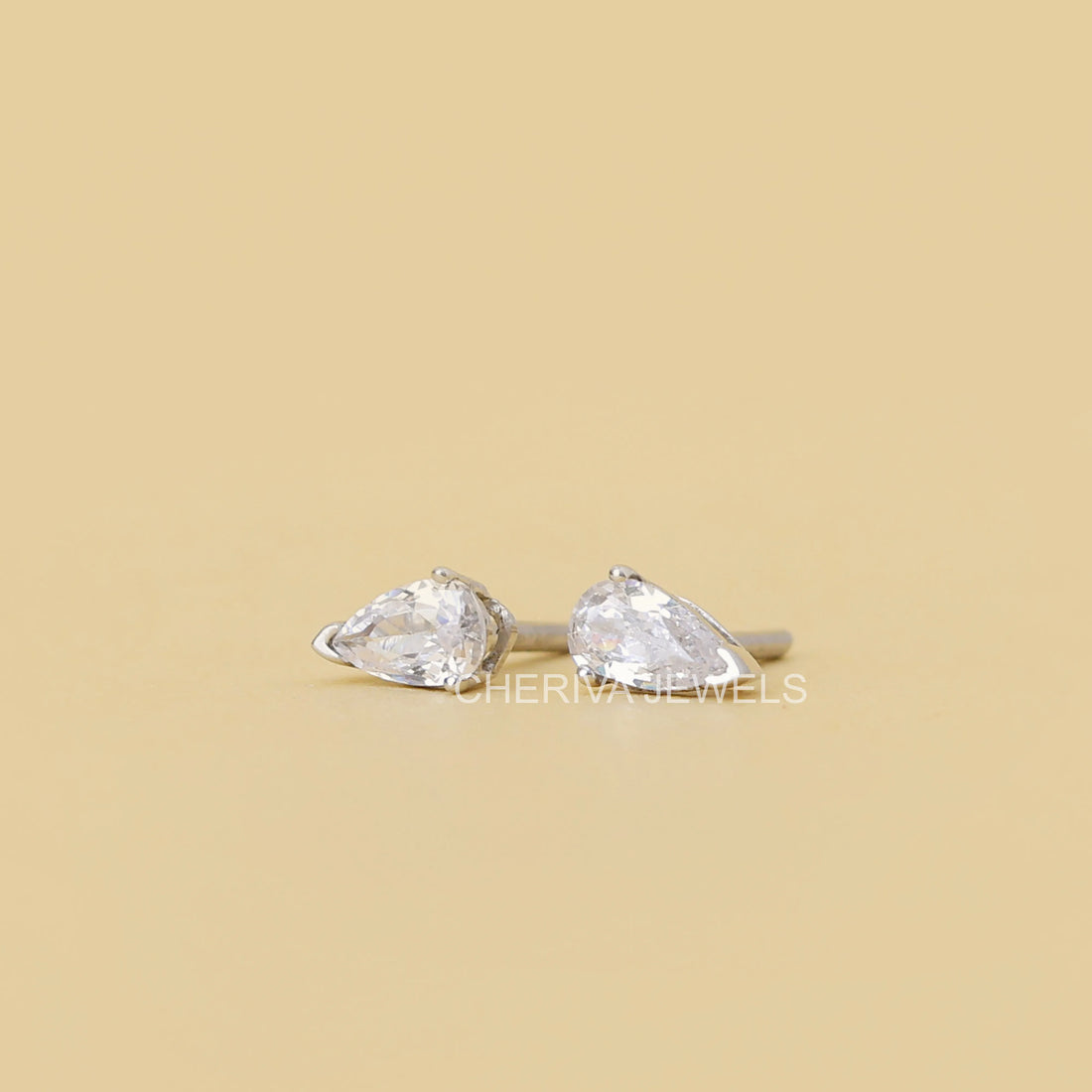 Fancy Pear Cut Lab Diamond Stud Earrings