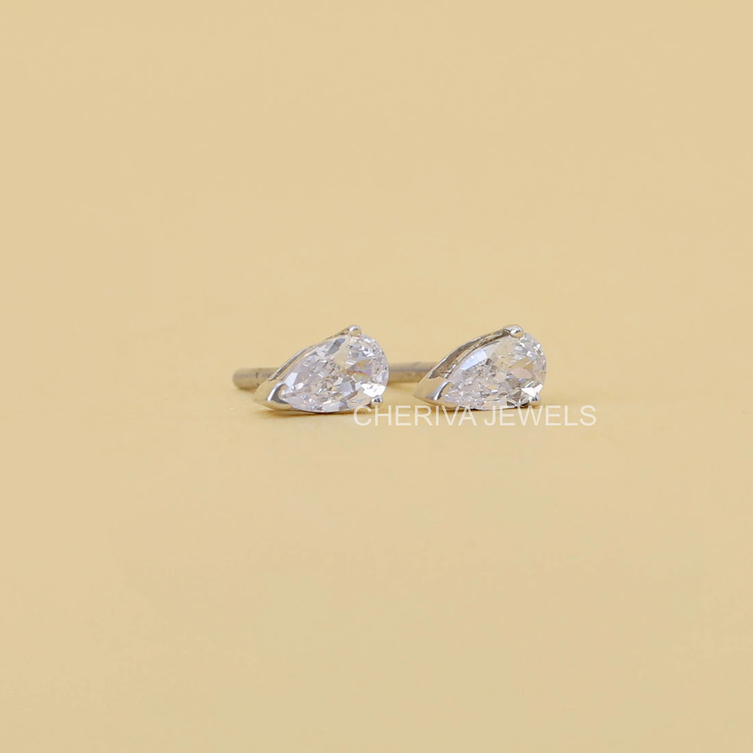 Fancy Pear Cut Lab Diamond Stud Earrings