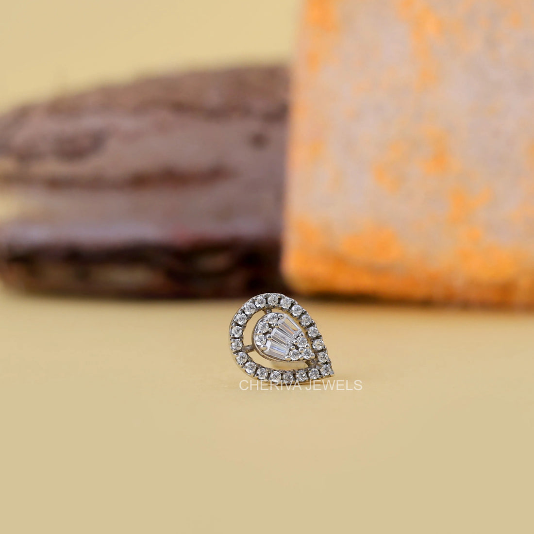 Round cut Lab Diamond Stud Earrings in White Gold