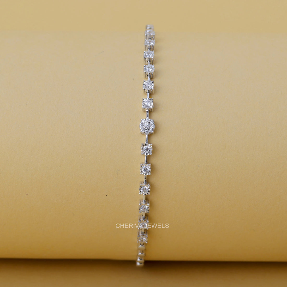 Lab Diamond Round Bracelet For Women