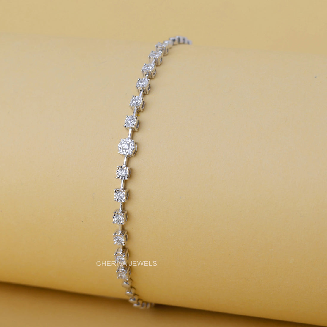 Lab Diamond Round Bracelet For Women