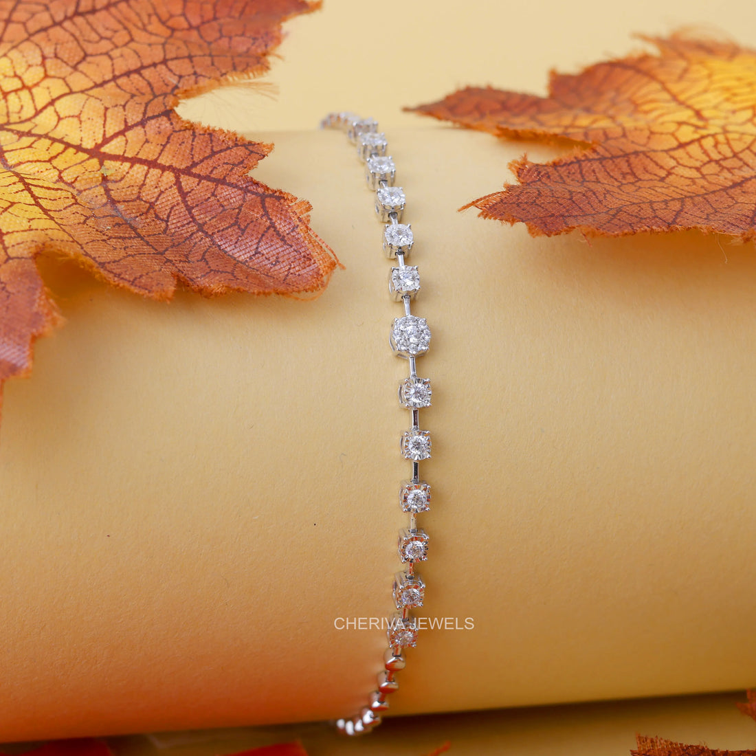 Lab Diamond Round Bracelet For Women