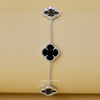 14K White Gold Flower Bracelet For Women