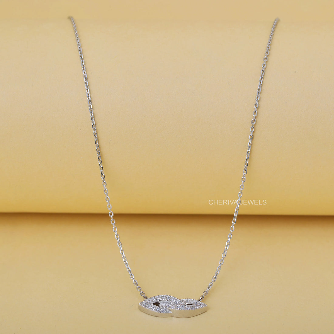 Round Cut Diamond Evil Eye Pendant in White Gold