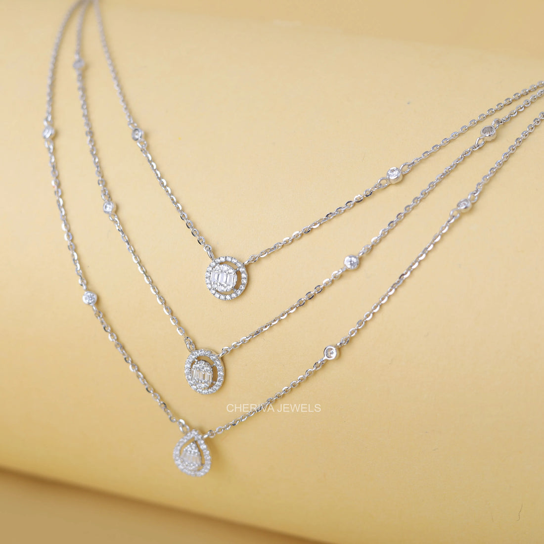 Three Layer Lab Grown Diamond Pendant