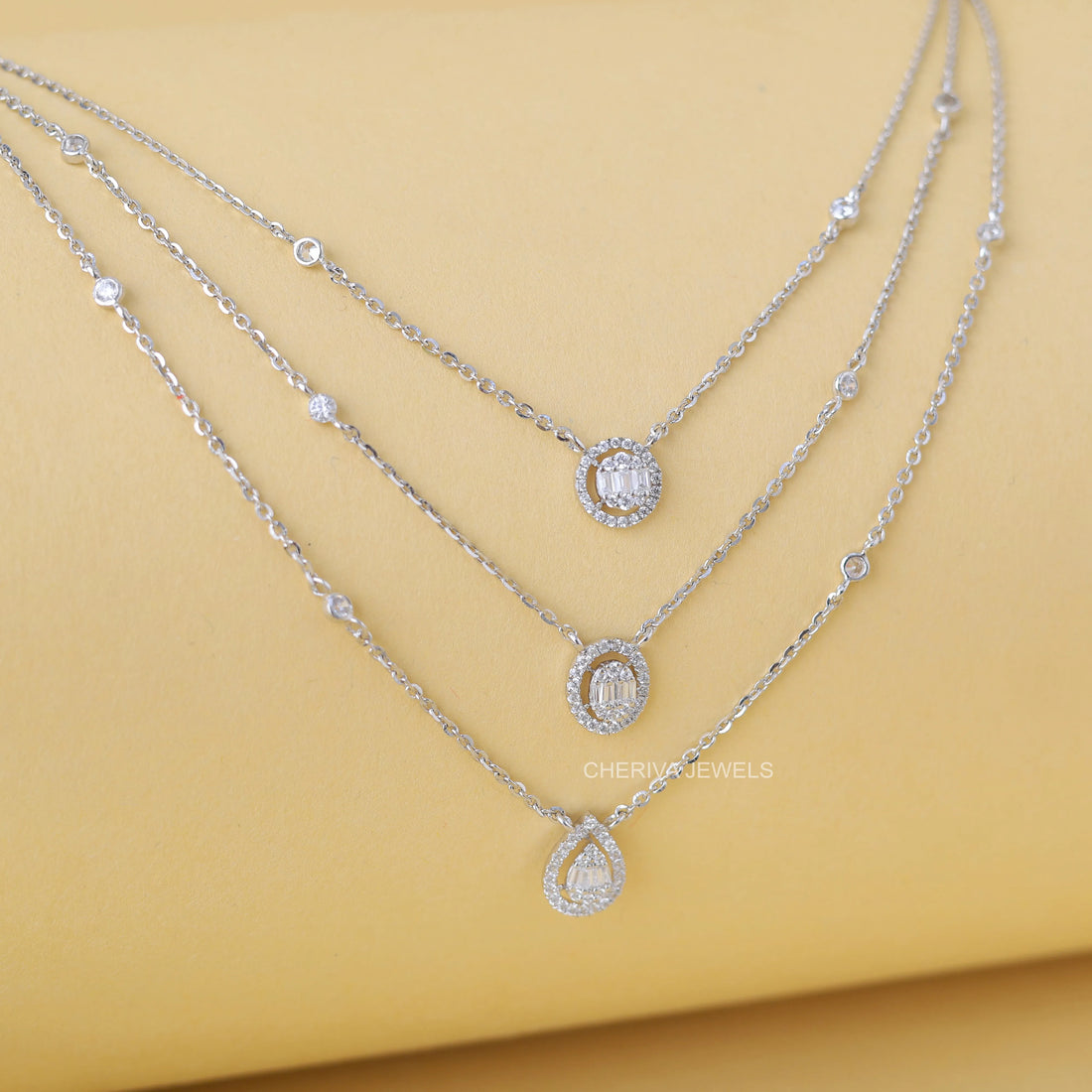 Three Layer Lab Grown Diamond Pendant
