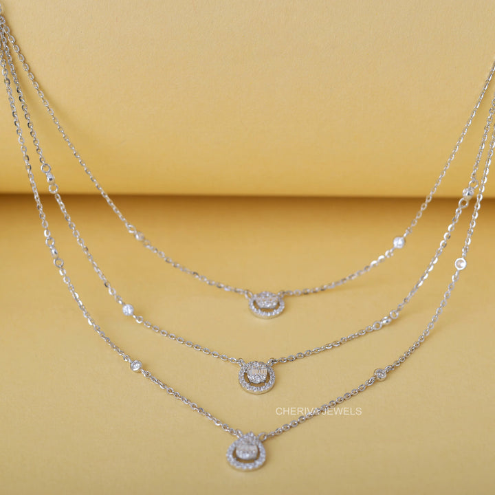 Three Layer Lab Grown Diamond Pendant