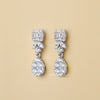 Round And Baguette Lab Diamond Drop Earrings - Cheriva Jewels