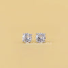 925 Silver Stud Earrings in Round Cut Lab Grown Diamond - Cheriva Jewels