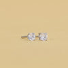 925 Silver Stud Earrings in Round Cut Lab Grown Diamond - Cheriva Jewels