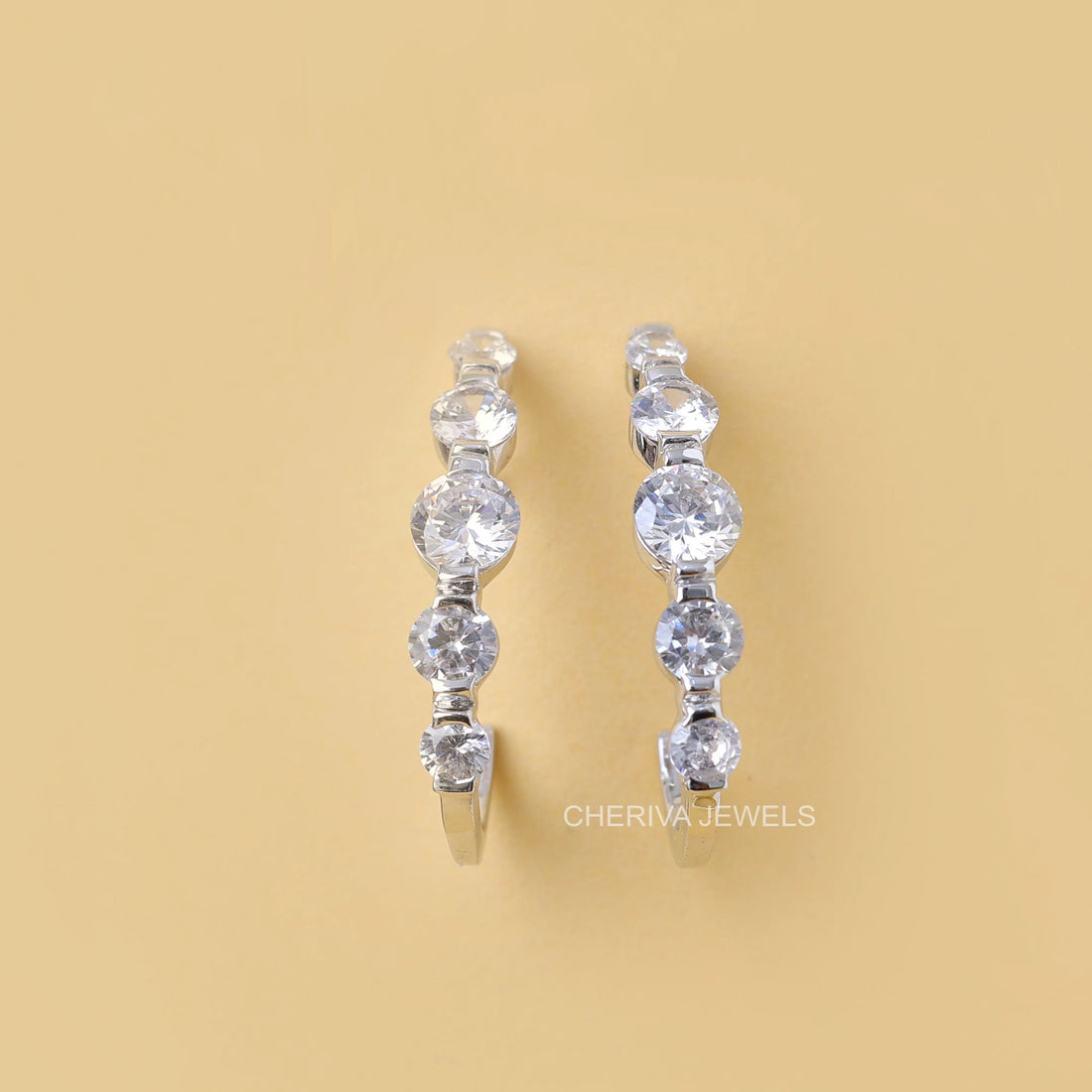 2.4 Carat Round Cut Lab Diamond Hoop Studs