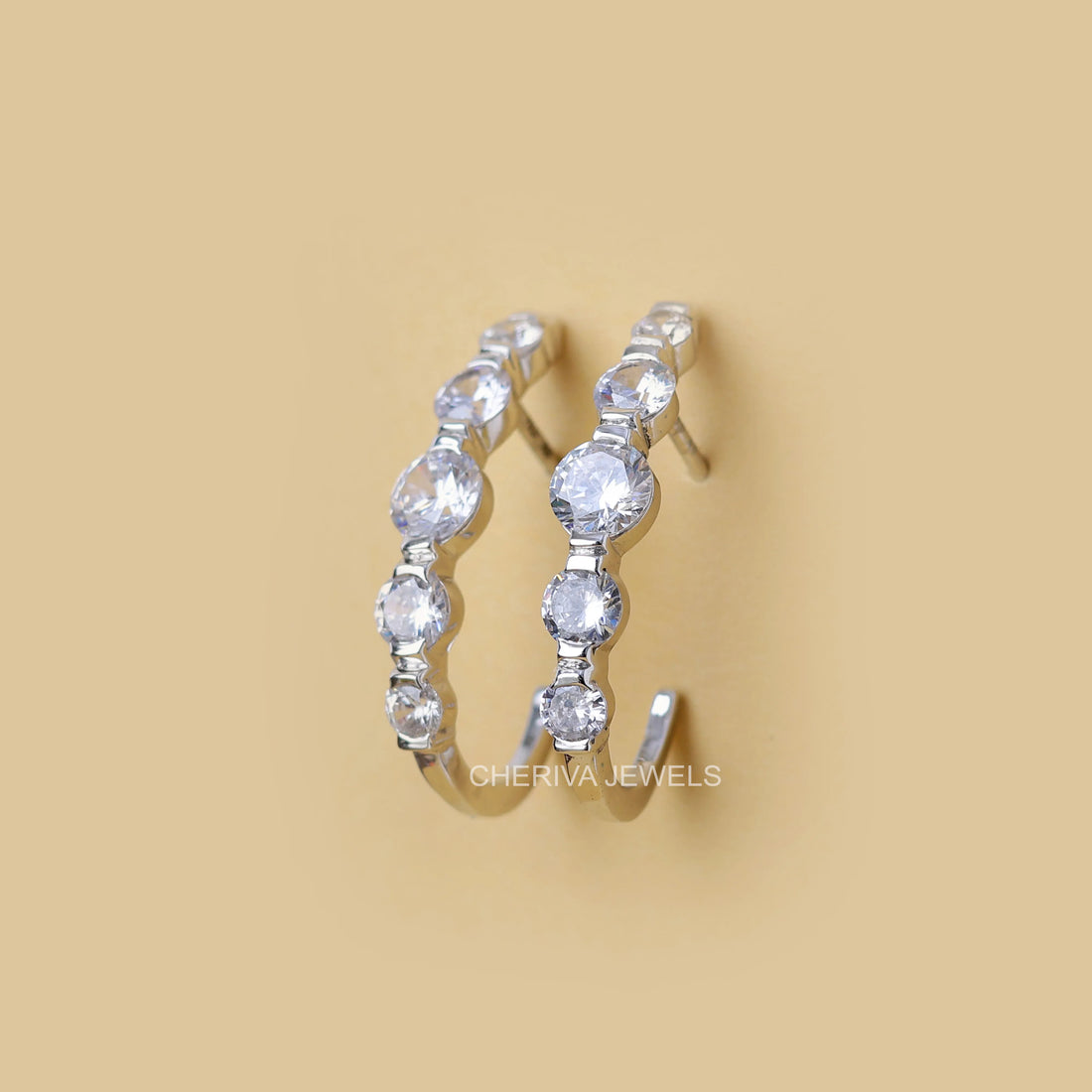 2.4 Carat Round Cut Lab Diamond Hoop Studs