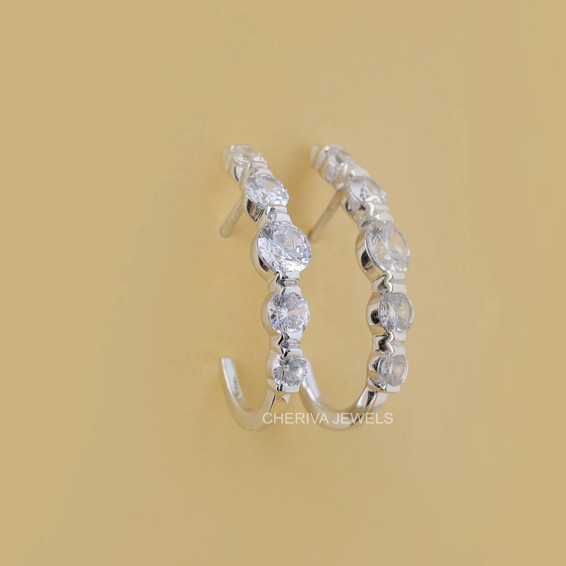 2.4 Carat Round Cut Lab Diamond Hoop Studs