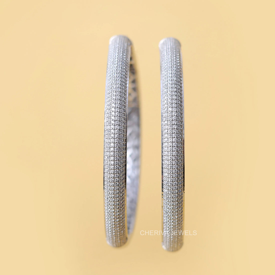 Hoop Earrings With Round Cut Lab Diamonds