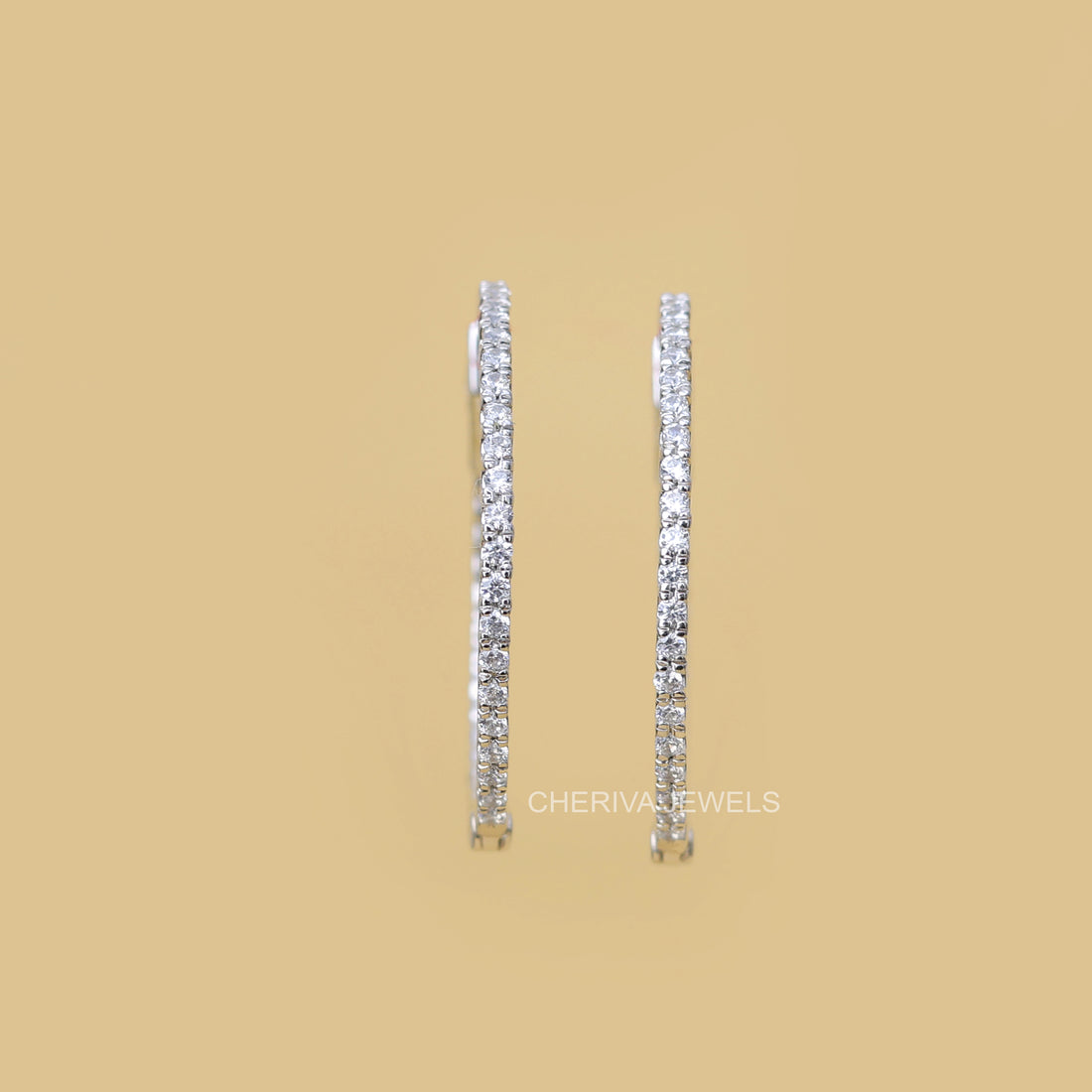 Round Cut Lab Diamond Hoop Earrings