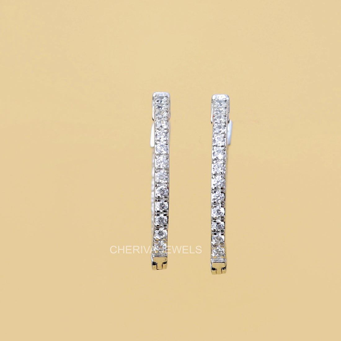 Round Cut Lab Daimond V Shape Earrings