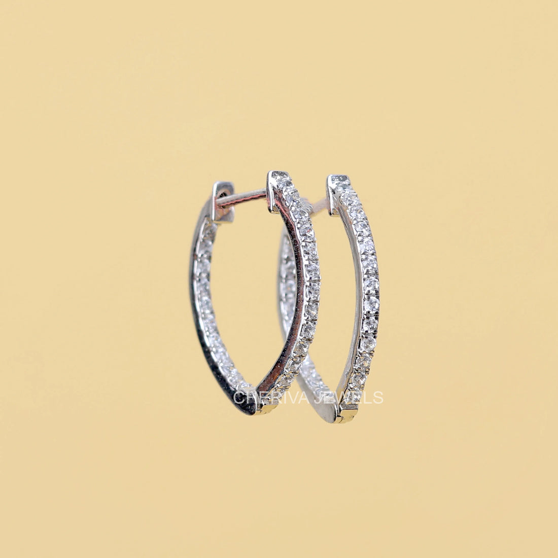 Round Cut Lab Daimond V Shape Earrings