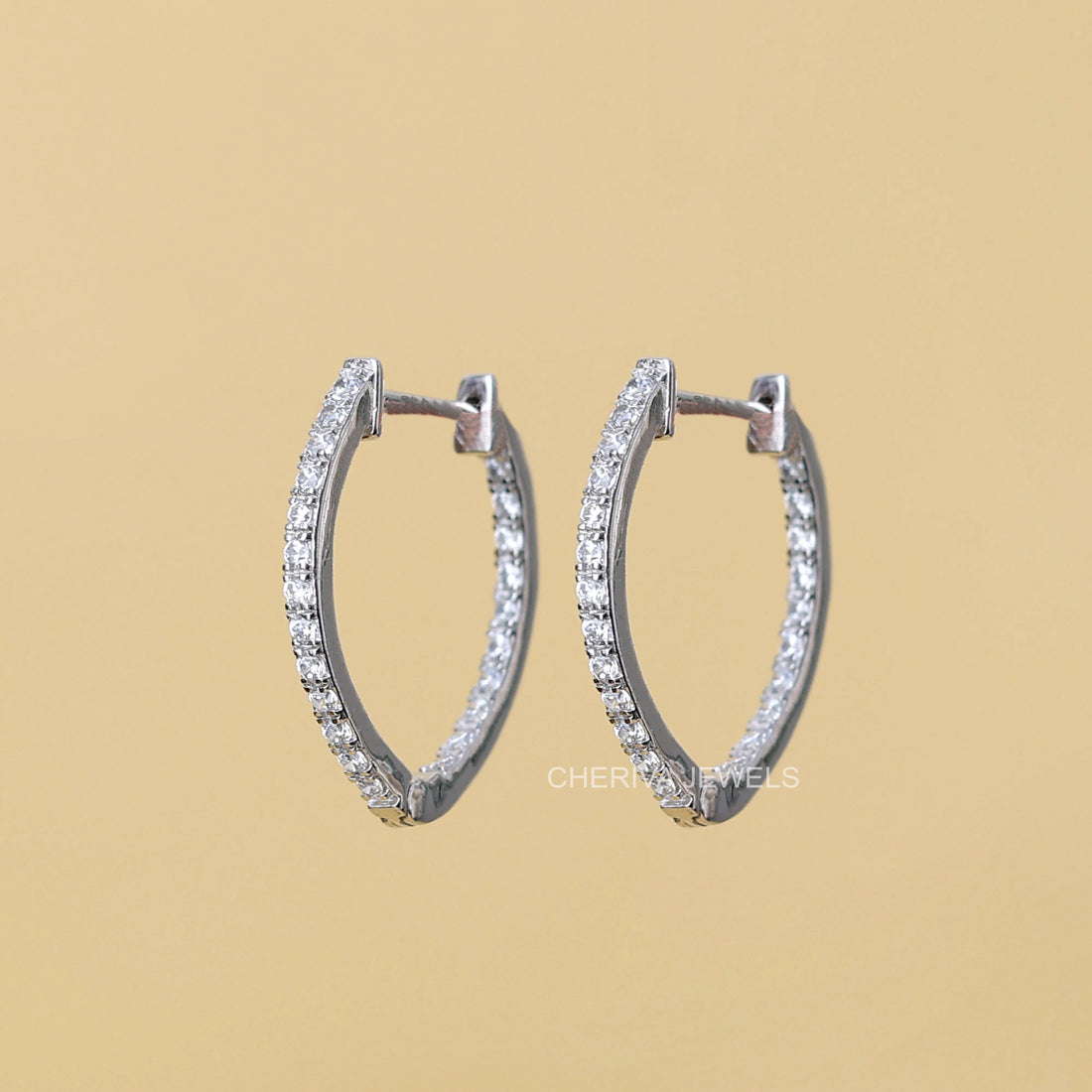 Round Cut Lab Daimond V Shape Earrings