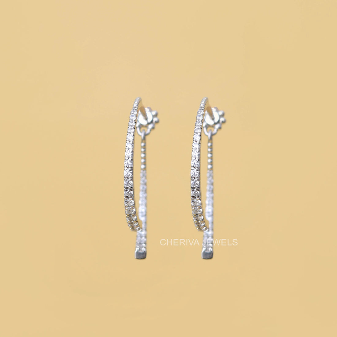 Round Cut Lab Grown Diamond Hoop Earrings