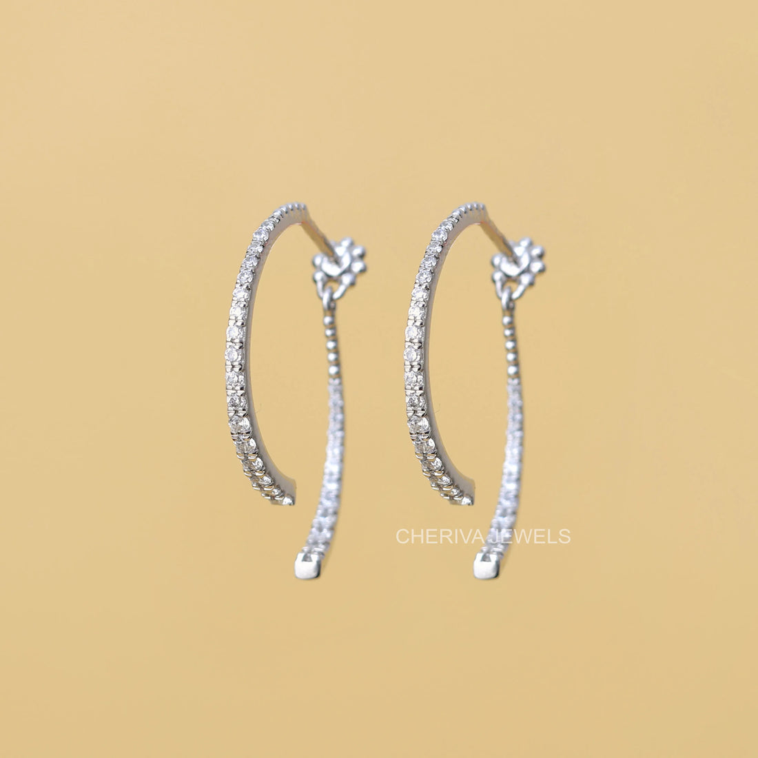 Round Cut Lab Grown Diamond Hoop Earrings