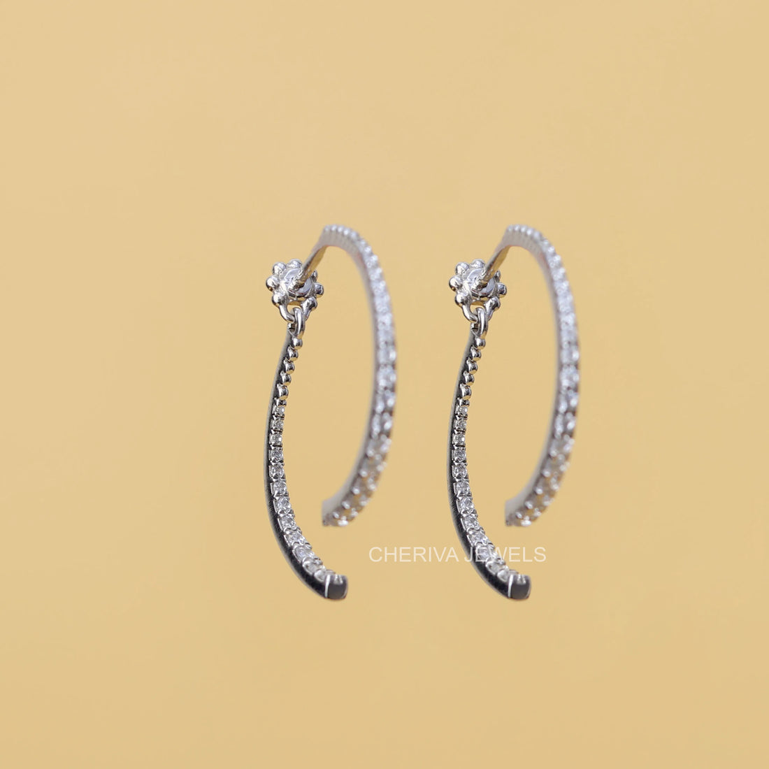 Round Cut Lab Grown Diamond Hoop Earrings