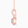Rose gold necklace with a pendant on a white background