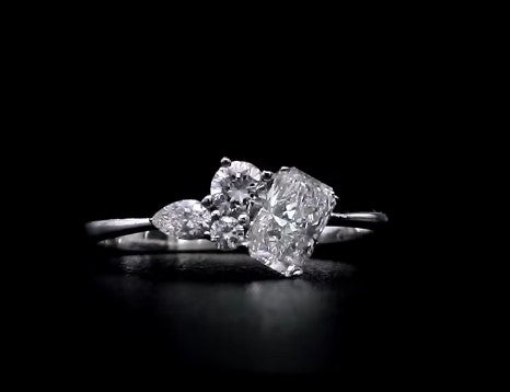 Unique Multi Lab Diamond engagement Ring