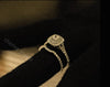 Lab Diamond Double Halo Wedding Ring Set - Cheriva Jewels