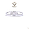 White Gold ring with small stones on a white background featuring Cheriva Jewels design.