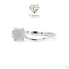 Silver ring with diamond accents on a white background, featuring Cheriva Jewels logo.