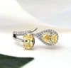 Yellow Pear Lab Diamond Toi Et Moi Ring