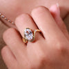 oval cut diamond engagement ring in solid gold.
