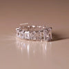 hidden halo engagement ring with lab grown diamond.